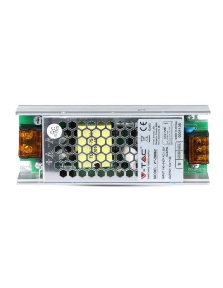 Alimentation à découpage en boîtier métallique, 60W, AC 85-265V, DC 12V 5A, IP20 - V-TAC 3246 VT-20062