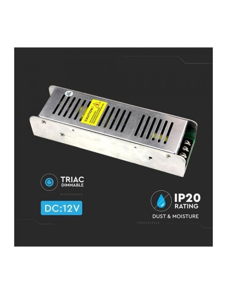 Fuente de alimentación conmutada en carcasa metálica, 100 W CA 200-240 V, CC 12 V 8,5 A IP20, regulable - V-TAC 3256 VT-20101D