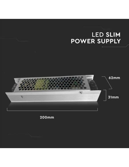 Schakelvoeding in metalen behuizing, 150W, AC 85-265V, DC 12V 12,5A, IP20 - V-TAC 3244 VT-20152