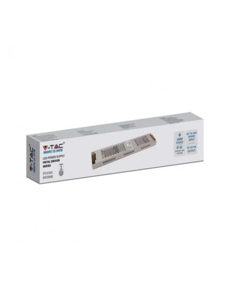 Switching power supply in metal housing, 300W, AC 176-264V, DC 12V 25A, slim, IP20 - V-TAC 2692 VT-21301