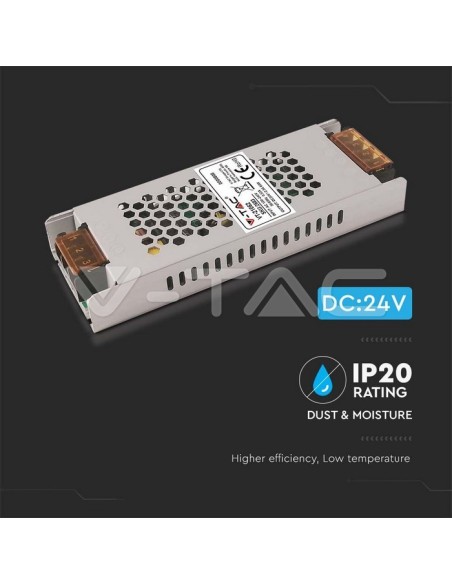Switching power supply in metal housing, 60W, AC 100-240V, DC 24V 2.5A, slim, IP20 - V-TAC 2683 VT-21062
