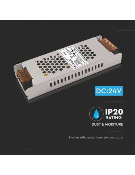Schakelende voeding in metalen behuizing, 75W, AC 176-264V, DC 24V 3,15A, slank, IP20 - V-TAC 2685 VT-21072