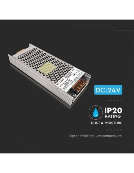 Switching power supply in metal case, 500W, AC 176-264V, DC 24V 21A, slim, IP20 - V-TAC 2695 VT-21502