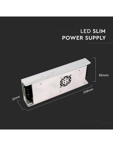 Schaltnetzteil im Metallgehäuse, 350W, AC 200-240V, DC 24V 15A, IP20 - V-TAC 3263 VT-24350