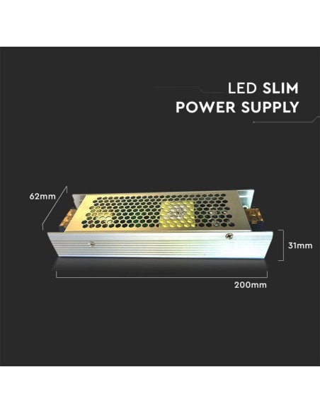 Fuente de alimentación conmutada en carcasa metálica, 150 W, CA 176-264 V, CC 24 V 6,5 A, IP20 - V-TAC 3253 VT-20153