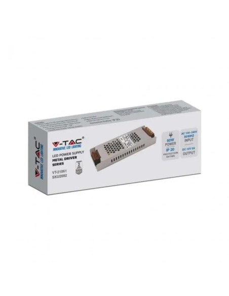 Fuente de alimentación conmutada en carcasa metálica, 500 W, CA 176-264 V, CC 12 V 42 A, delgada, IP20 - V-TAC 2694 VT-21501