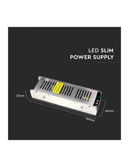 Switching power supply in metal housing, 150W, AC 200-240V, DC 24V 6.25A, IP20 - V-TAC 3258 VT-20155D