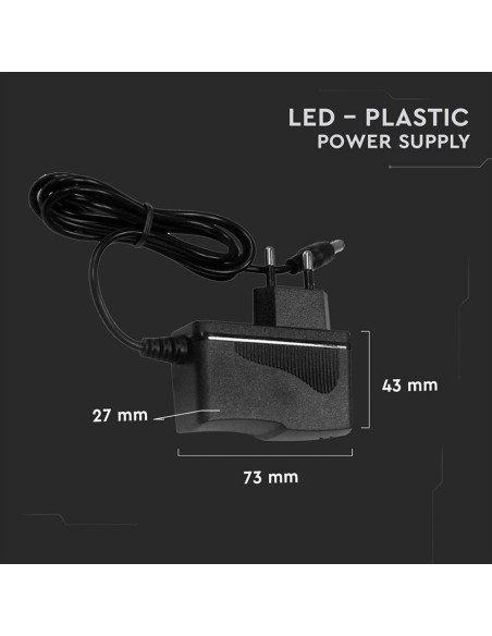 Switching power supply unit 12Vdc 1.5A, plug 5.5x2.1mm - V-TAC 3237 VT-23019