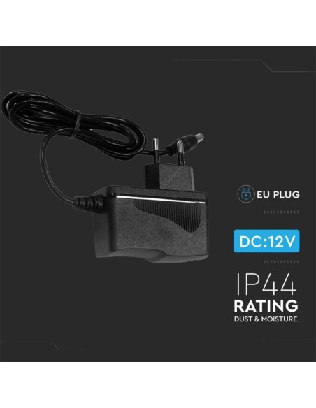Switching power supply unit 12Vdc 1.5A, plug 5.5x2.1mm - V-TAC 3237 VT-23019