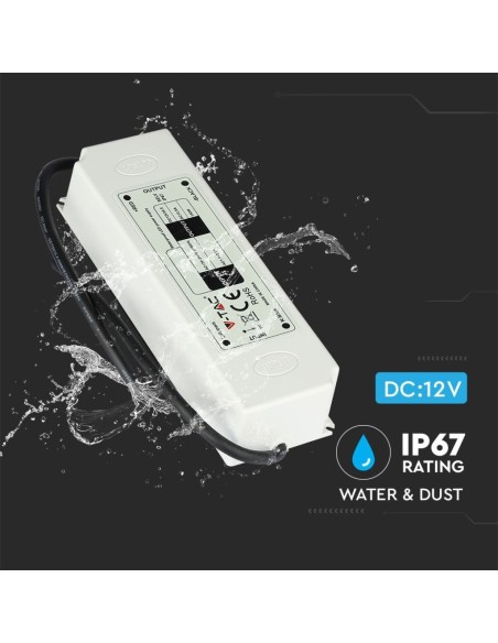 Alimentatore switching, 75W, AC 100-240V, DC 12V 6A, IP67 - V-TAC 3235 VT-22075