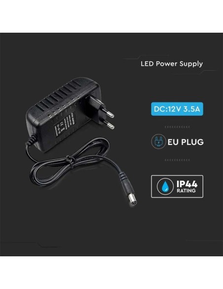 Switching power supply 12Vdc 3,5A, plug 5,5x2,1mm - V-TAC 2672 VT-23044