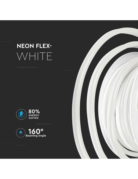 Neon Flex LED-Streifen 24V, 10 Meter, SMD2835, 8W/m, 120 leds/m, IP65, Breite 9mm - V-TAC VT-2835