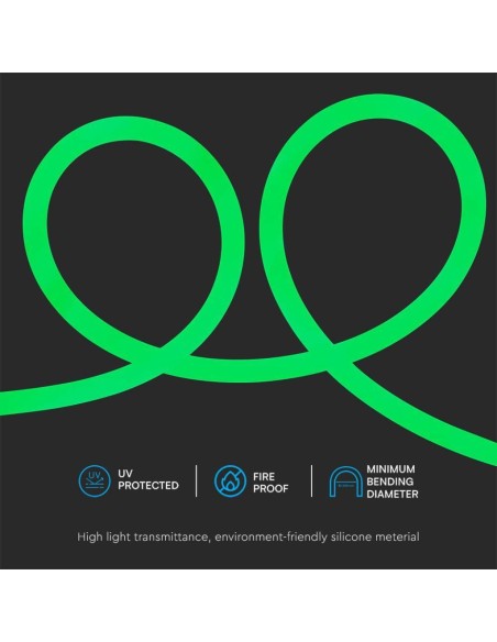 Neon Flex LED Strip 24V, 10 meter, SMD2835, 12W/m, 240 leds/m, IP20, breedte 25mm - V-TAC VT-551