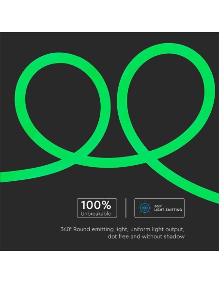Neon Flex LED Strip 24V, 10 meter, SMD2835, 12W/m, 240 leds/m, IP20, breedte 25mm - V-TAC VT-551
