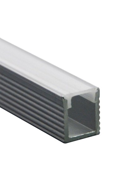 Perfil de aluminio para tiras LED, gris, 2000x7,8x9mm, lineal, cubierta satinada - V-TAC 2903 VT-8136