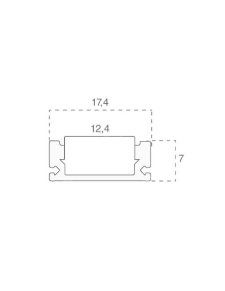 Profil en aluminium pour bandes LED, gris, 2000x17,4x7mm, linéaire, revêtement satiné - V-TAC 3355 VT-8113