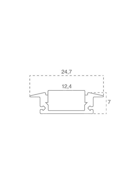 Profil en aluminium à encastrer pour bandes LED, blanc, 2000x24,7x7mm, linéaire, revêtement satiné - V-TAC 3368 VT-8106-W
