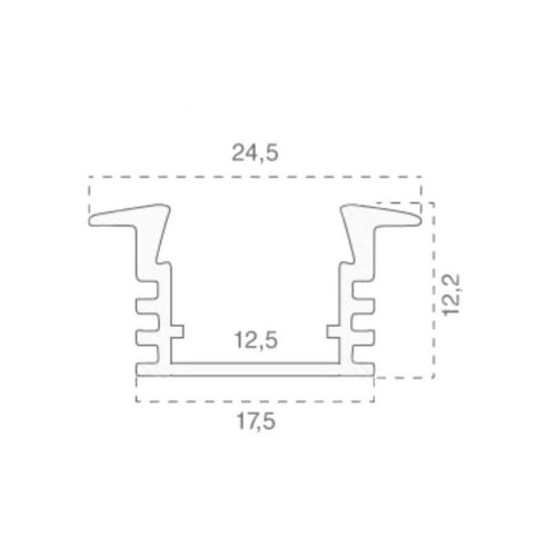 Aluminium recessed profile for LED...