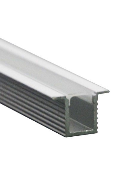 Aluminium recessed profile for LED strips, grey, 2000x12.4x9mm, linear, satin cover - V-TAC 2904 VT-8110