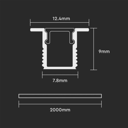 Perfil empotrable de aluminio para...