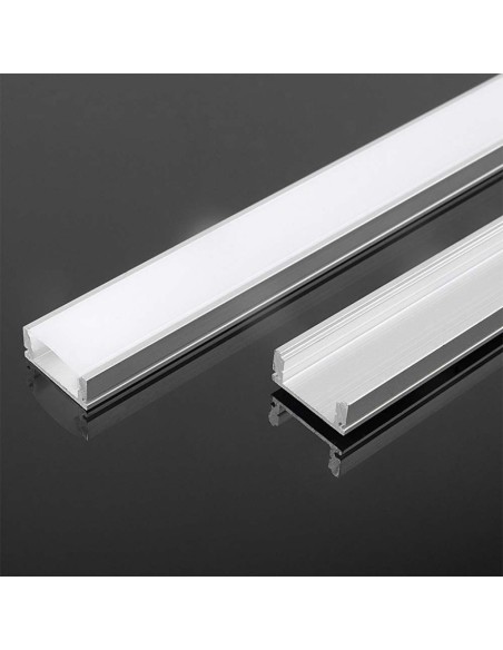 Aluminium profile for LED strips, grey, 2000x17.4x7mm, linear, satin cover - V-TAC 10321 VT-8157