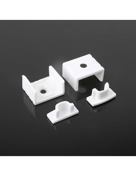 Perfil de aluminio para tiras LED, gris, 2000x17,4x7mm, lineal, cubierta satinada - V-TAC 10321 VT-8157