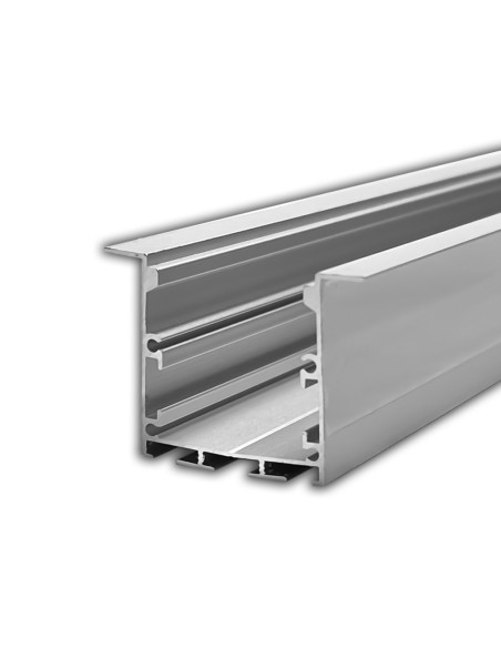 Perfil empotrable de aluminio para tiras LED, blanco, 2000x50x35mm, lineal, cubierta satinada - V-TAC 2871 VT-8126