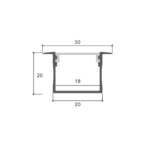 Aluminium recessed profile for LED...