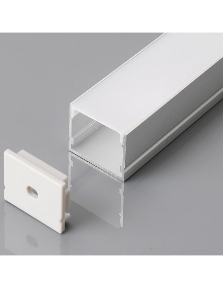 Aluminium profiel voor LED strips, wit, 2000x30x20mm, lineair, gesatineerde afdekking - V-TAC 3371 VT-8118