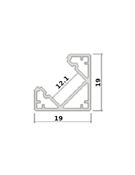 Aluminium profiel voor LED strips, wit, 2000x19x19mm, schuin, matte afdekking - V-TAC 3364 VT-8114-W