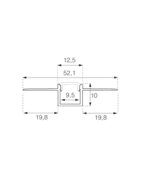 Perfil de aluminio para cartón-yeso para tiras LED, gris, 2000x60x10mm, lineal, cubierta satinada - V-TAC 3360 VT-8102