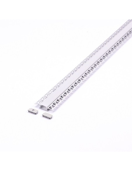 Aluminium gipsplaatprofiel voor LED-strips, grijs, 2000x61,5x14mm, lineair, gesatineerde afdekking - V-TAC 3359 VT-8101