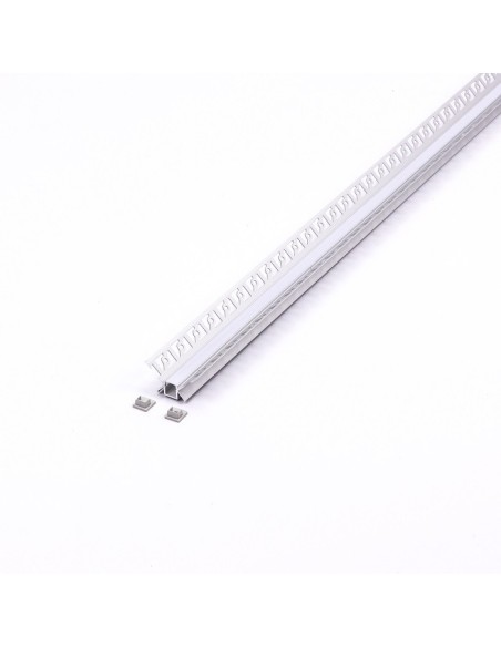 Perfil de aluminio para cartón-yeso para tiras LED, gris, 2000x45,4x10,8 mm, acodado, cubierta satinada - V-TAC 3362 VT-8104