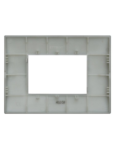 Venus serie plaat, 3 modules, kunststof, zilver, compatibel met Vimar Arkè serie - Ettroit VA83306