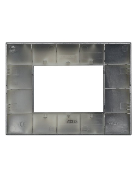 Venus series plate, 3 modules, plastic, chrome-plated, compatible with Vimar Arkè series - Ettroit VA83313