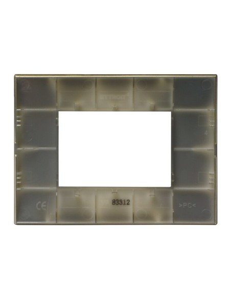 Plaque série Venus, 3 modules, plastique, or poli, compatible avec la série Vimar Arkè - Ettroit VA83312