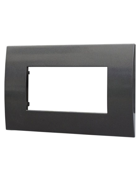 Plaque série Venus, 4 modules, plastique, acier foncé, compatible avec la série Vimar Arkè - Ettroit VA83407