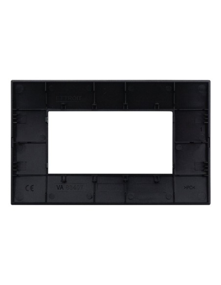 Venus serie plaat, 4 modules, kunststof, donker staal, compatibel met Vimar Arkè serie - Ettroit VA83407