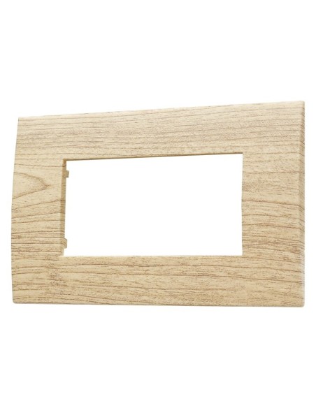 Platte der Serie Venus, 4 Module, Kunststoff, helles Holz, kompatibel mit der Serie Vimar Arkè - Ettroit VA83404