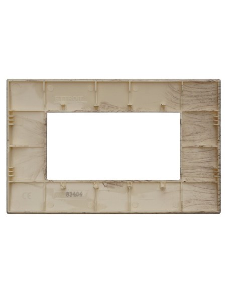 Venus series plate, 4 modules, plastic, light wood, compatible with Vimar Arkè series - Ettroit VA83404