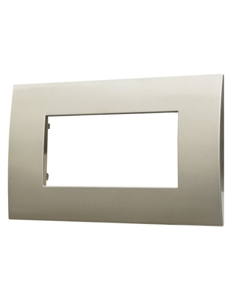 Venus-serie plaat, 4 modules, kunststof, titanium, compatibel met Vimar Arkè serie - Ettroit VA83408