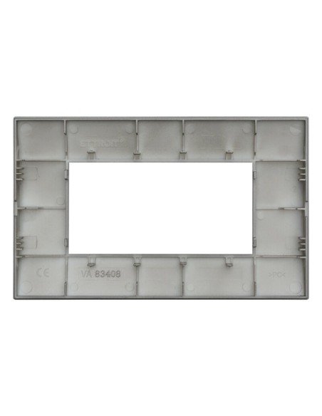 Venus-serie plaat, 4 modules, kunststof, titanium, compatibel met Vimar Arkè serie - Ettroit VA83408
