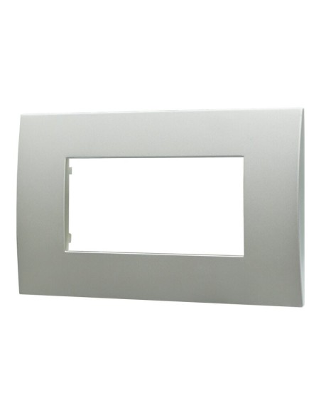 Venus series plate, 4 modules, plastic, silver, compatible with Vimar Arkè series - Ettroit VA83406