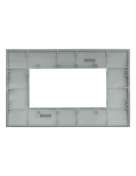 Venus series plate, 4 modules, plastic, silver, compatible with Vimar Arkè series - Ettroit VA83406