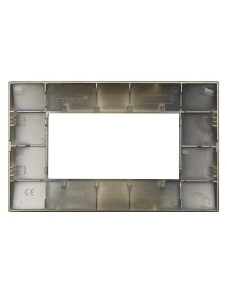 Plaque série Venus, 4 modules, plastique, or poli, compatible avec la série Vimar Arkè - Ettroit VA83412