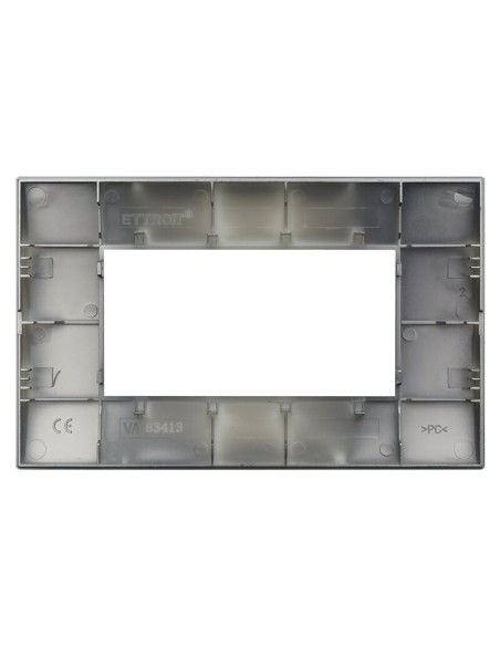 Plaque série Venus, 4 modules, plastique, chromé, compatible avec la série Vimar Arkè - Ettroit VA83413