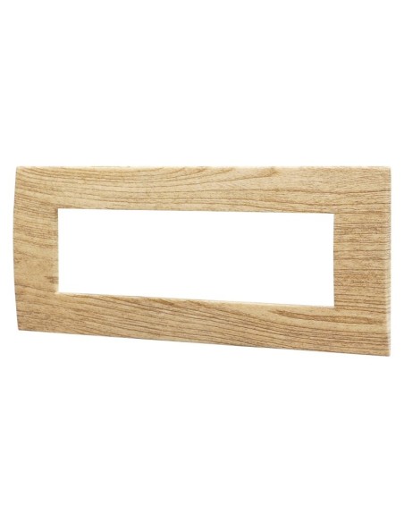 Plaque série Venus, 7 modules, plastique, bois clair, compatible avec la série Vimar Arkè - Ettroit VA83704