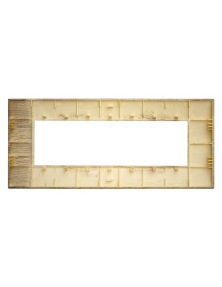 Plaque série Venus, 7 modules, plastique, bois clair, compatible avec la série Vimar Arkè - Ettroit VA83704