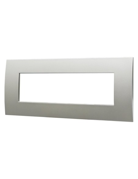 Venus-serie plaat, 7 modules, kunststof, zilver, compatibel met Vimar Arkè serie - Ettroit VA83706