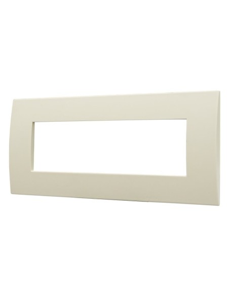 Placa serie Venus, 7 módulos, plástico, arena, compatible con la serie Vimar Arkè - Ettroit VA83709